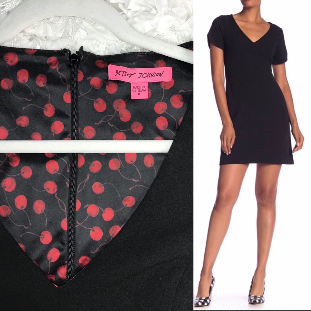Betsey Johnson little black dress 🍒 cherry inside